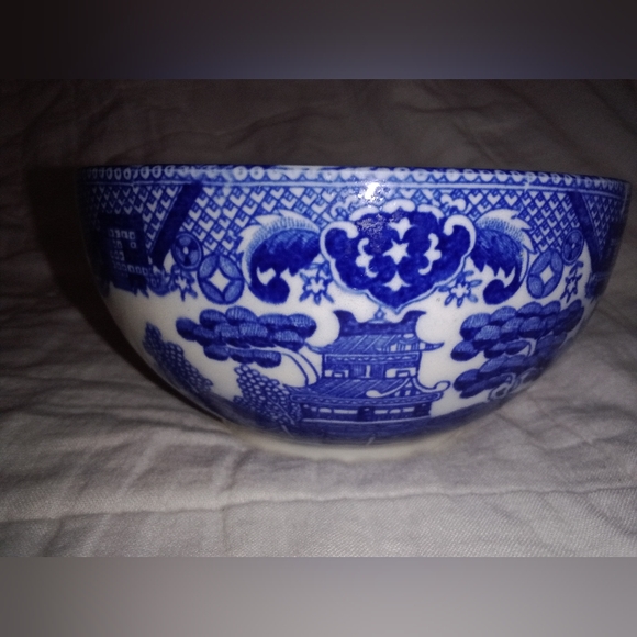 Vintage Blue And White Asian Rice Oriental Bowl Made in Japan - Picture 4 of 11
